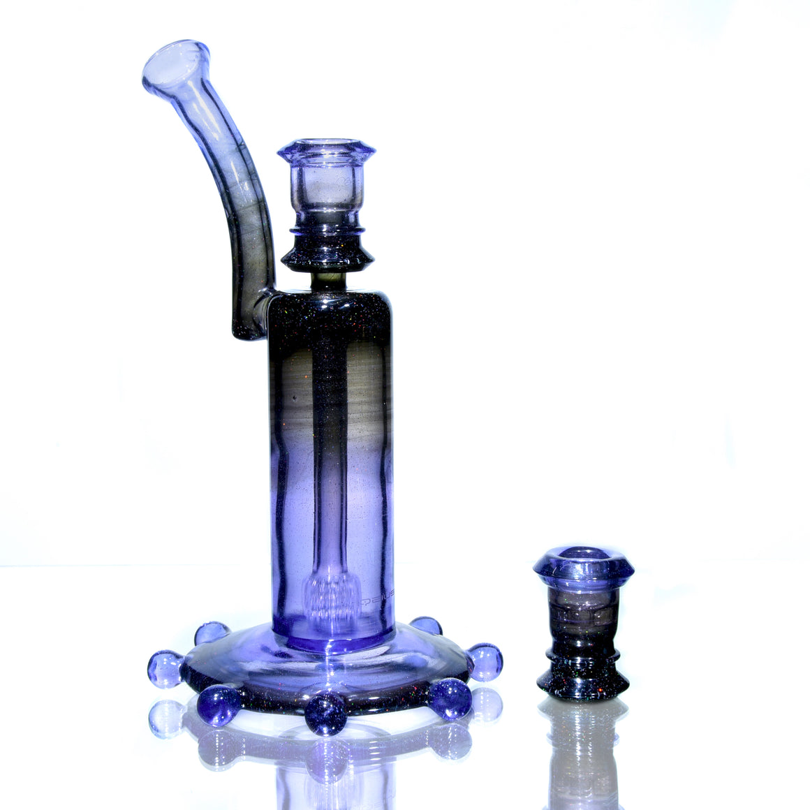 Circle Custom Fully-worked NUC - Jet Black Crushed Opal/Jackpot & Purple Rain Gradient Fade