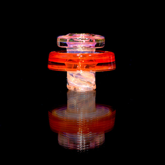 Gold & Silver-fumed Dual-hole Spinner Cap w/ Pomegranate Accent