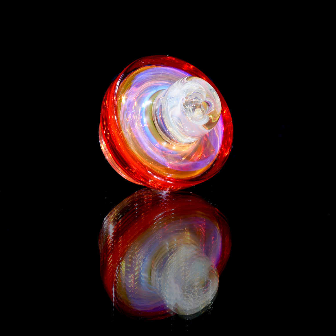 Gold & Silver-fumed Dual-hole Spinner Cap w/ Pomegranate Accent