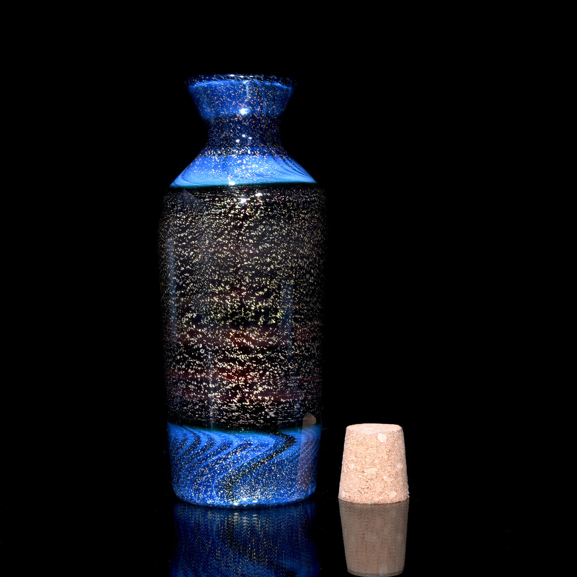 5-piece Dichroic Tokkuri Sake Set  - Blue/Green/Red