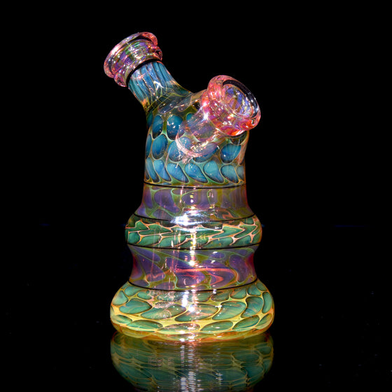 Gold & Silver Fume Multicolor Honeycomb Dewaar Rig - 10mm Female