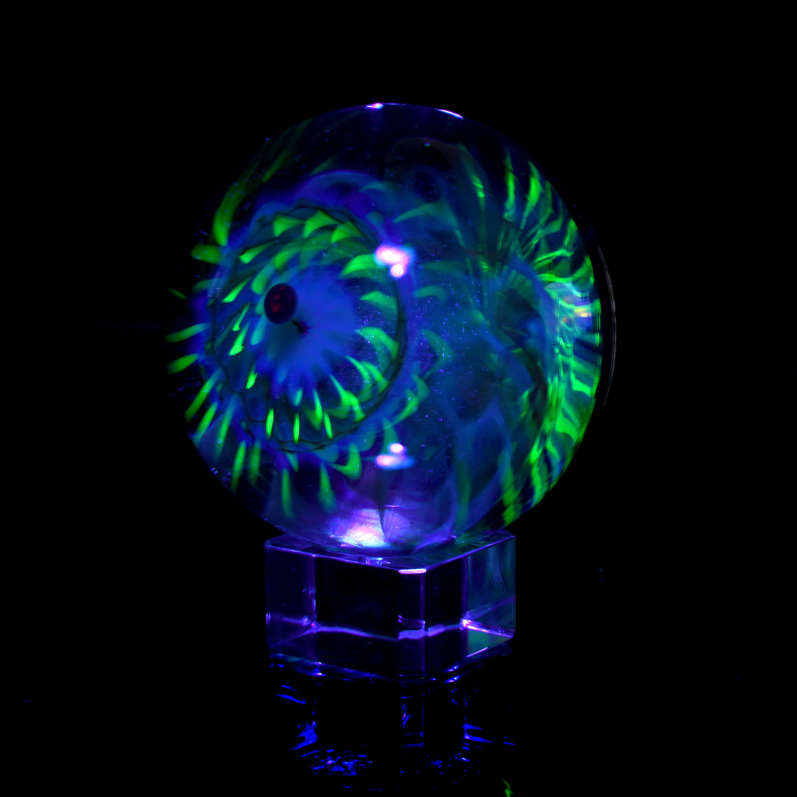 "Light Lotus" - 78mm/3.05" UV Reactive Borosilicate Marble