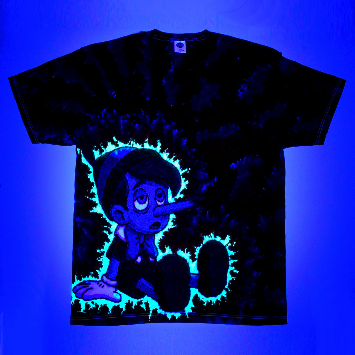 XL - Short-sleeve UV Reactive Tie Dye T-Shirt - "I'm Just Tired"