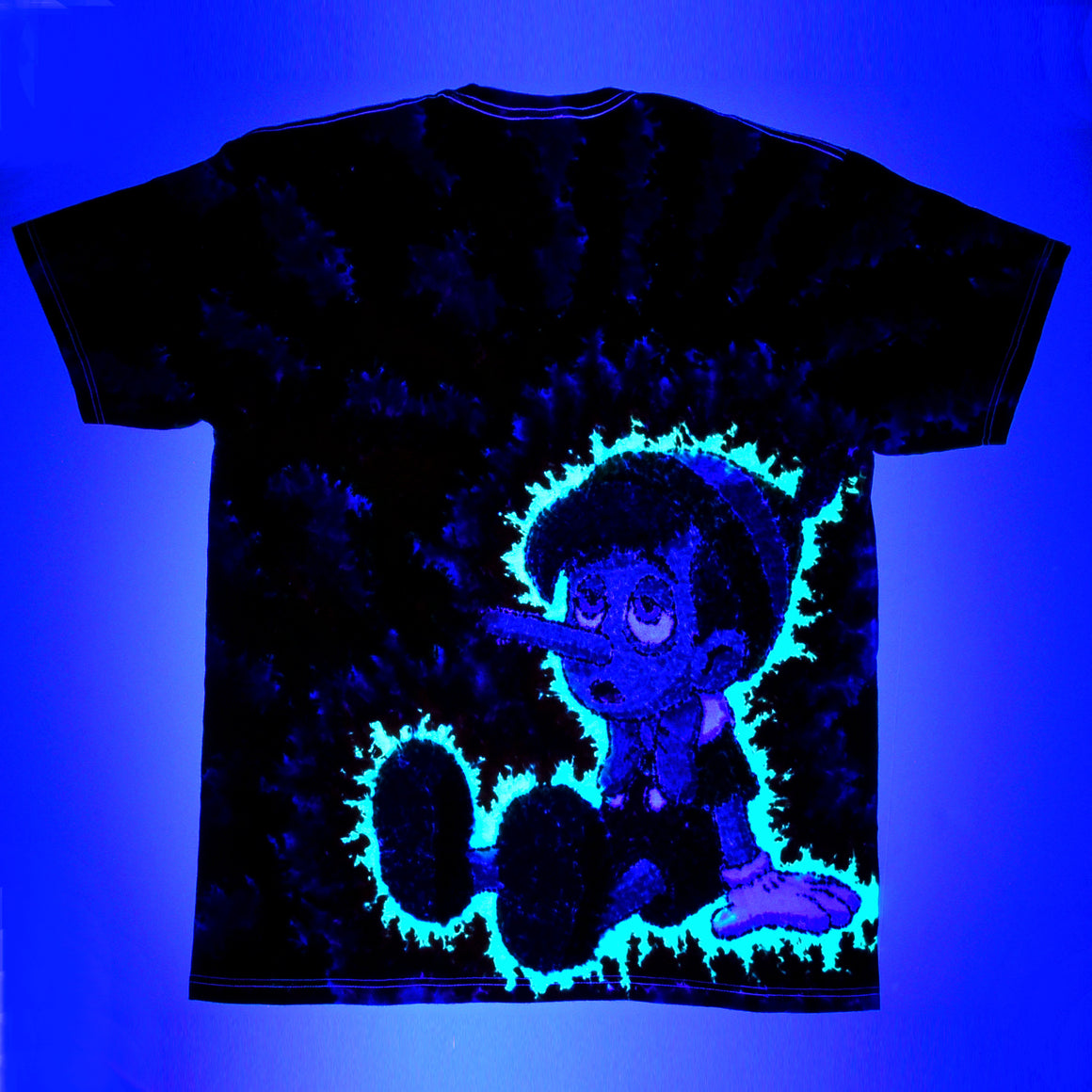 XL - Short-sleeve UV Reactive Tie Dye T-Shirt - "I'm Just Tired"