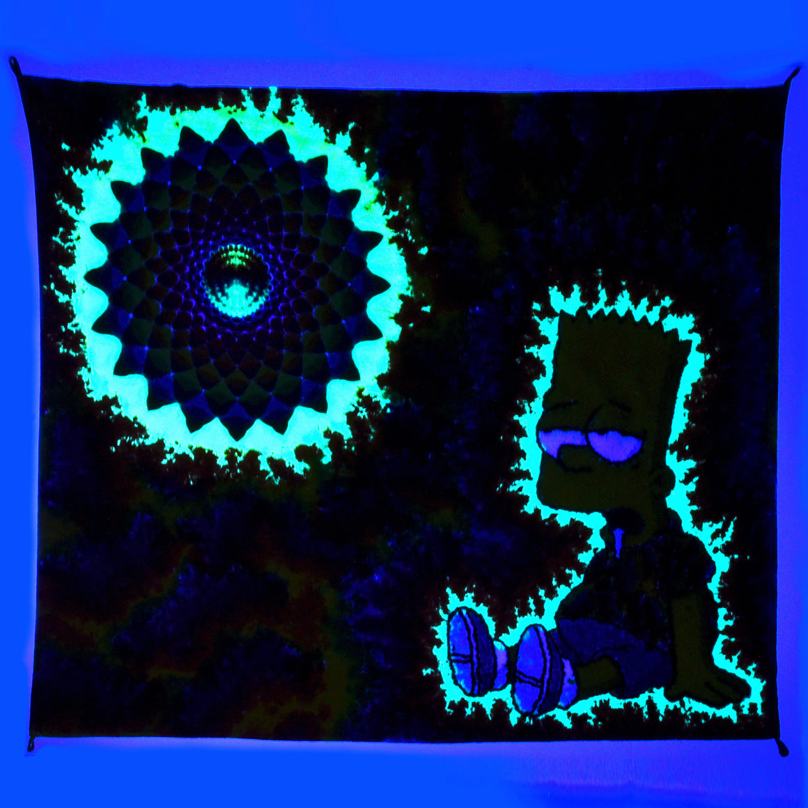 "Stumped" 40" x 30.5" UV Reactive Tie Dye Tapestry