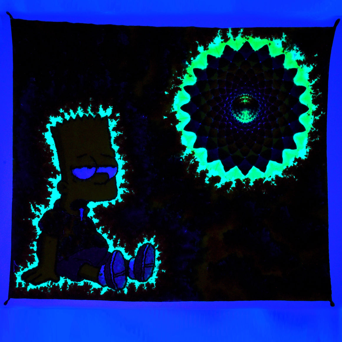 "Stumped" 40" x 30.5" UV Reactive Tie Dye Tapestry