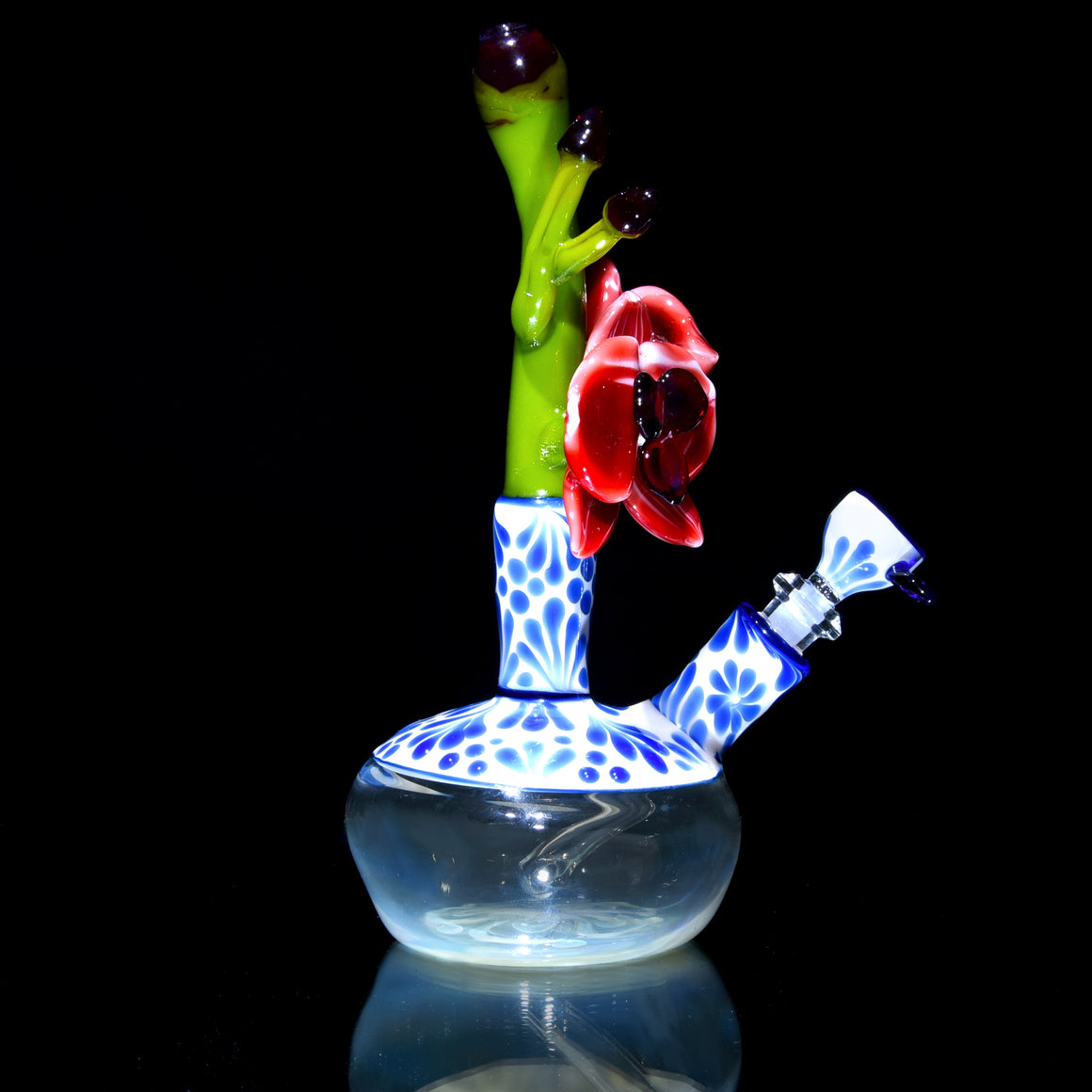 Chinoiseries Fumed Vase Mini Tube w/ Removable Downstem - Red Orchid - 10mm Female