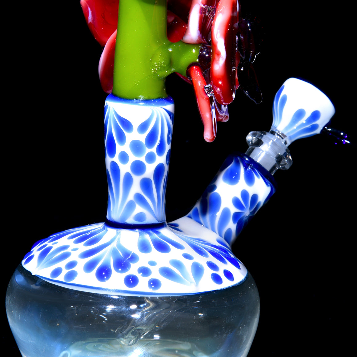 Chinoiseries Fumed Vase Mini Tube w/ Removable Downstem - Red Orchid - 10mm Female