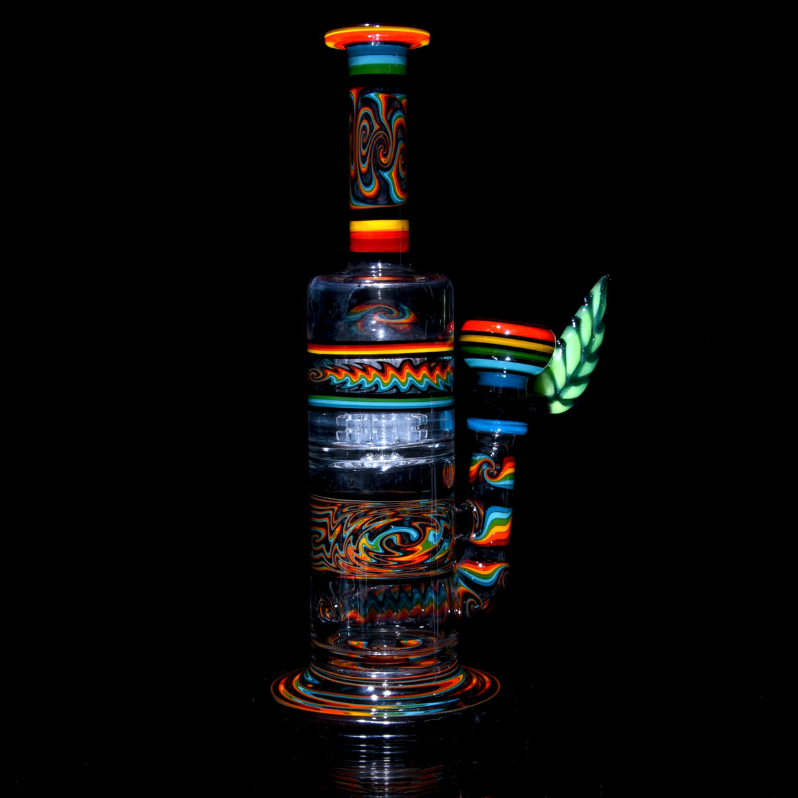 Collab - Rainbow Linework Gridded Stemline/9-arm Tree Perc Tube Set w/ Slide, Dome, & Dish - 14mm Male