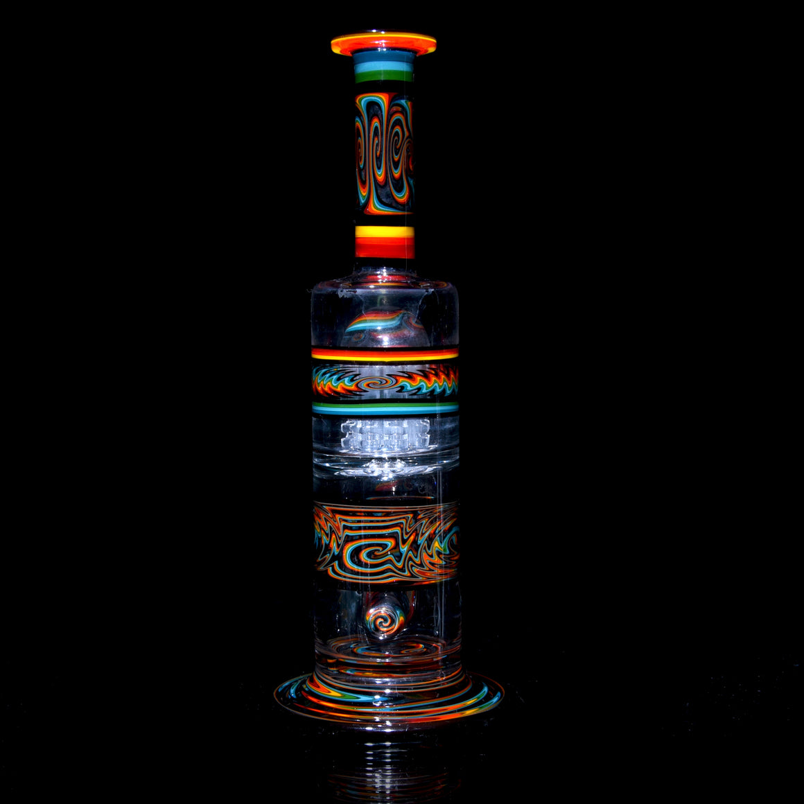 Collab - Rainbow Linework Gridded Stemline/9-arm Tree Perc Tube Set w/ Slide, Dome, & Dish - 14mm Male