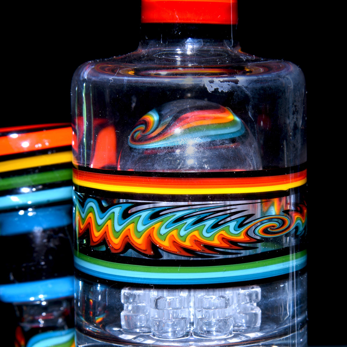 Collab - Rainbow Linework Gridded Stemline/9-arm Tree Perc Tube Set w/ Slide, Dome, & Dish - 14mm Male