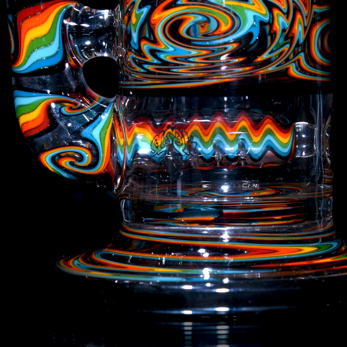 Collab - Rainbow Linework Gridded Stemline/9-arm Tree Perc Tube Set w/ Slide, Dome, & Dish - 14mm Male