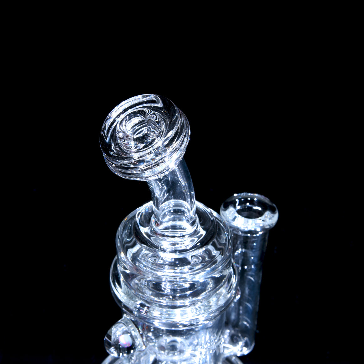 Double-Maria Crystalo Carved Klein Recycler w/ Gridded Perc - 14mm Female