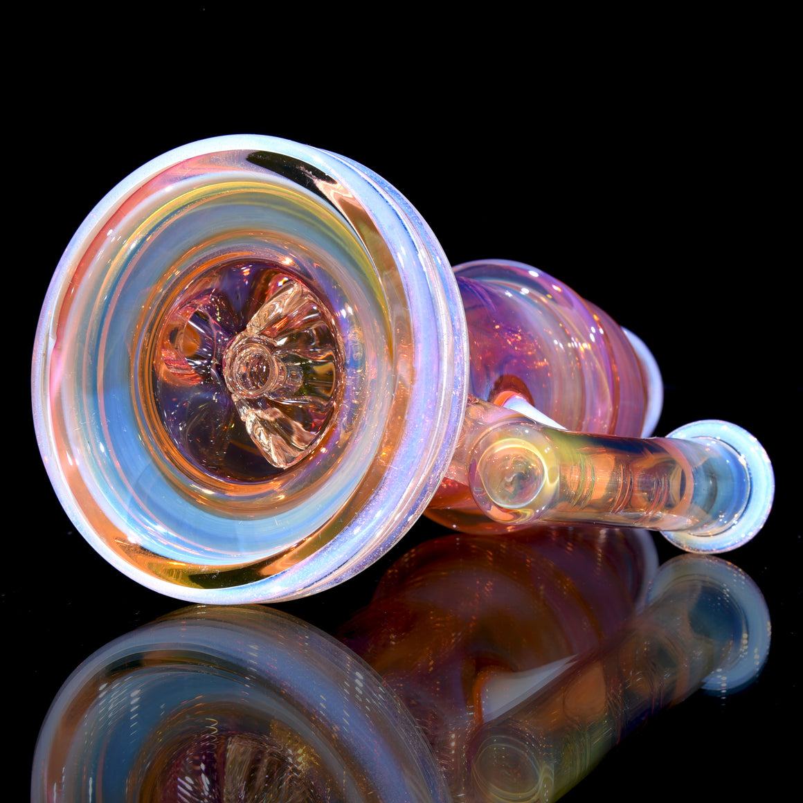 24K Gold Fumed & Carved Klein Recycler - Ghost - 14mm Female