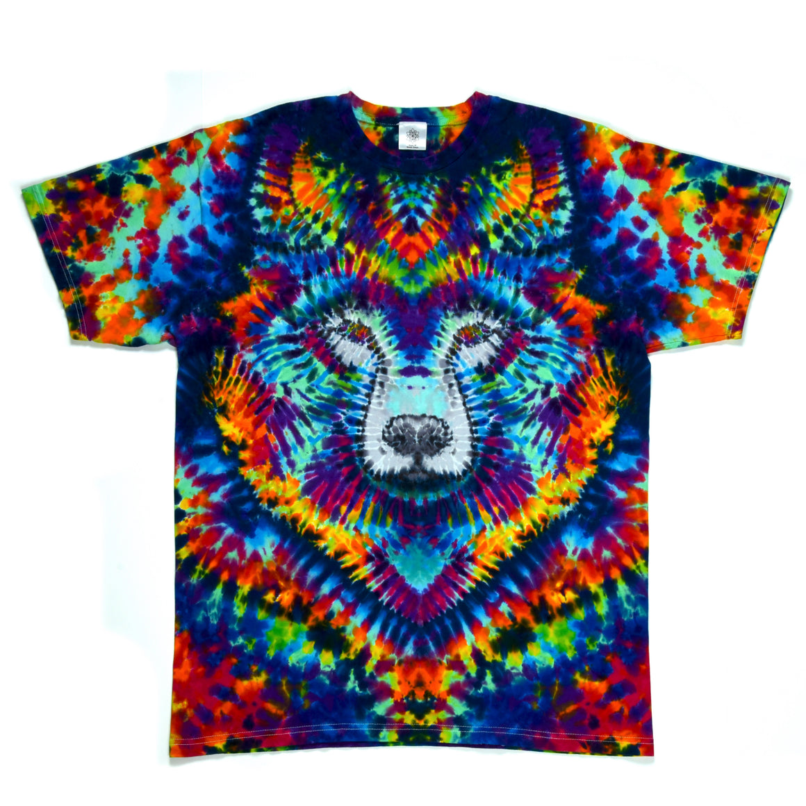 Large - "Wolf" UV Reactive Short-sleeve Tie Dye T-Shirt