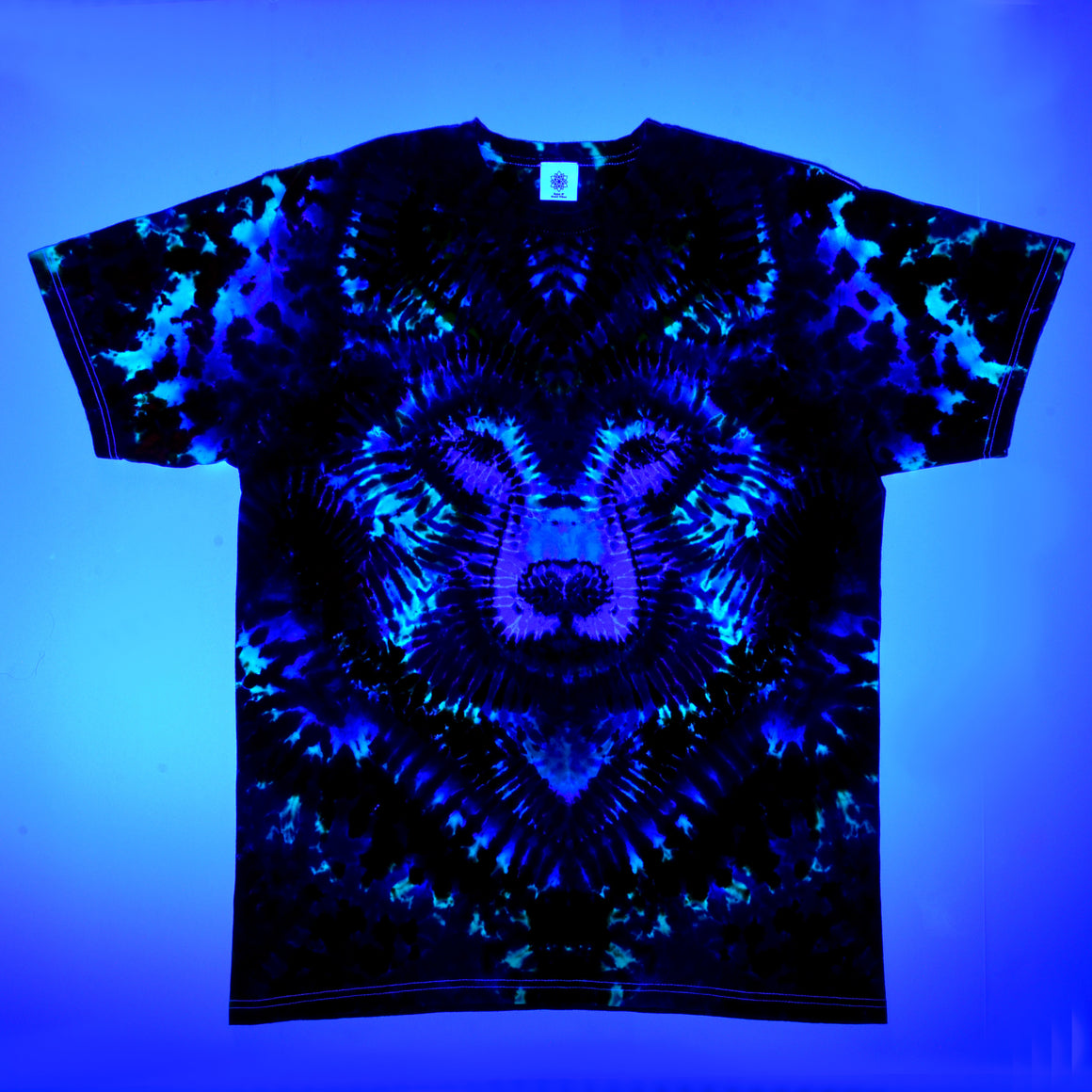 Large - "Wolf" UV Reactive Short-sleeve Tie Dye T-Shirt