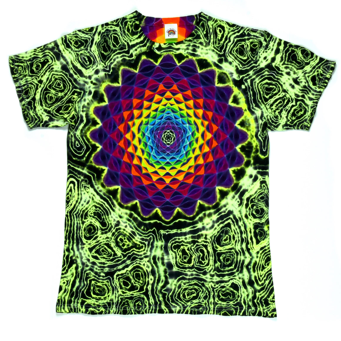 Medium - UV Reactive Short Sleeve Tie Dye T-Shirt - Radioactive Stargate Heater Combo