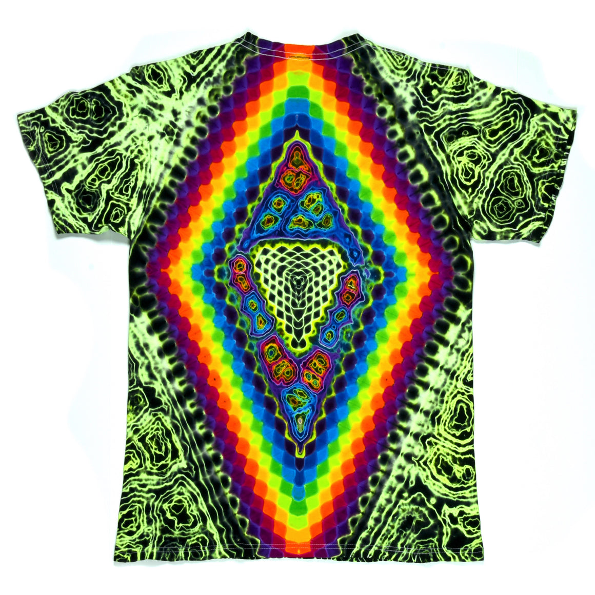 Medium - UV Reactive Short Sleeve Tie Dye T-Shirt - Radioactive Stargate Heater Combo