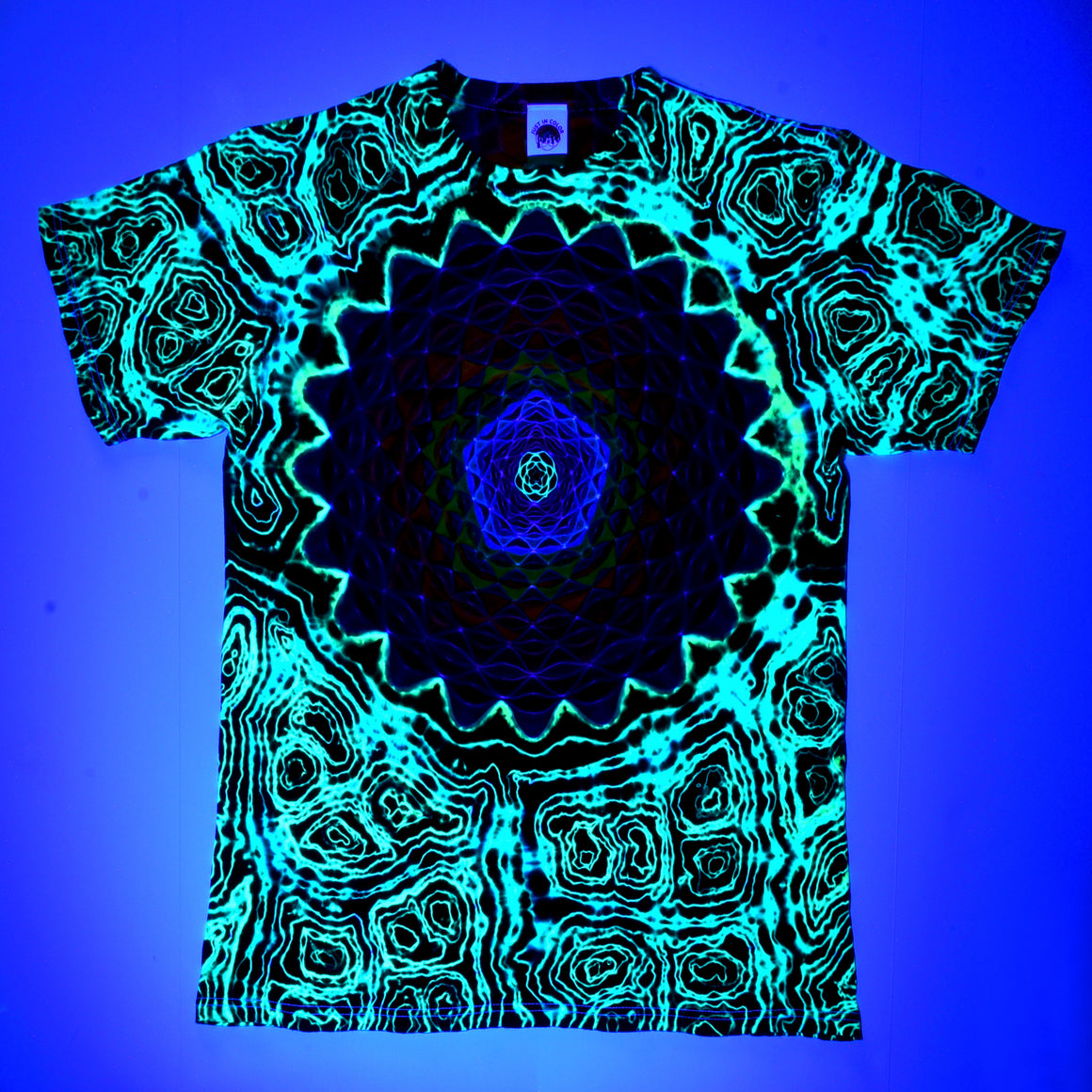 Medium - UV Reactive Short Sleeve Tie Dye T-Shirt - Radioactive Stargate Heater Combo