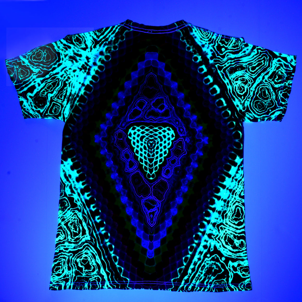 Medium - UV Reactive Short Sleeve Tie Dye T-Shirt - Radioactive Stargate Heater Combo