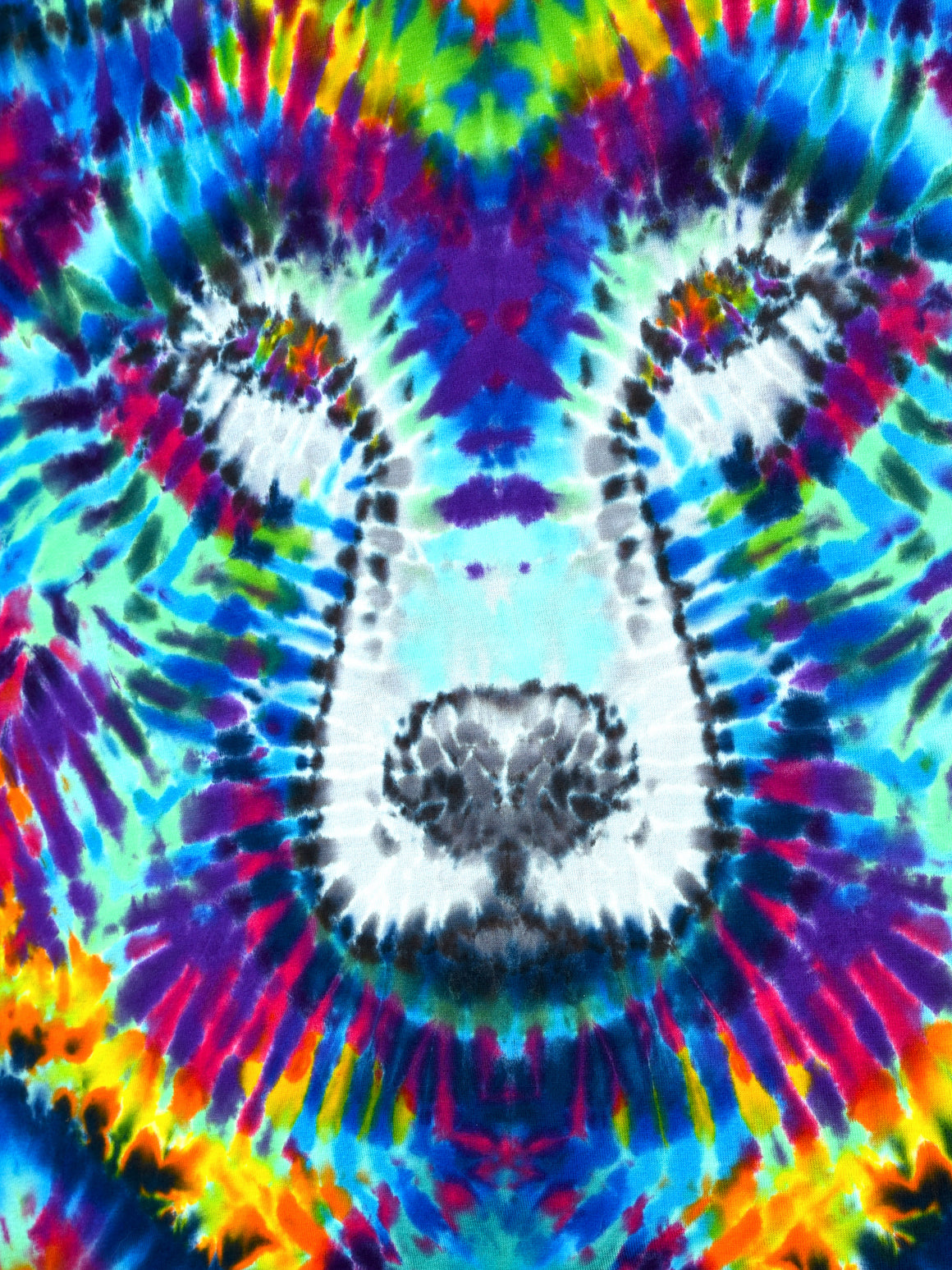 Large - "Wolf" UV Reactive Short-sleeve Tie Dye T-Shirt