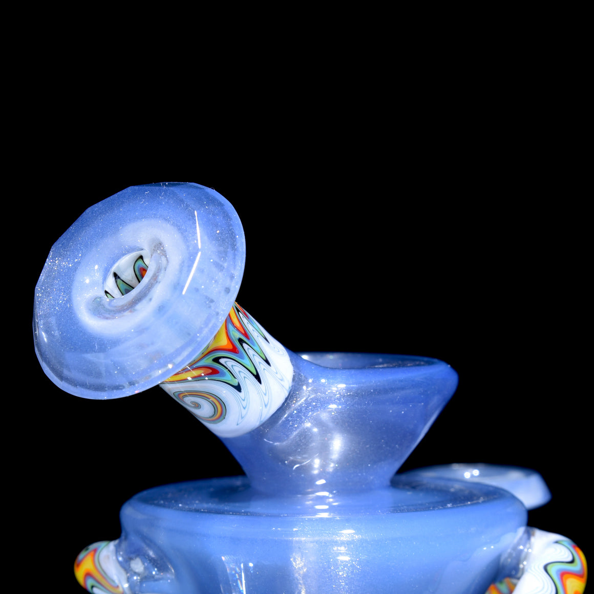 CFL Reactive Faceted Two & Through Double-uptake Floating Recycler - Pastel Potion/Linework - 10mm Female