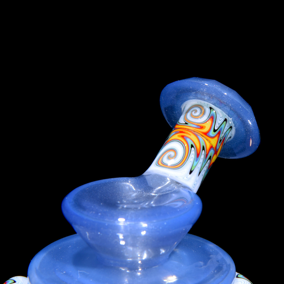 CFL Reactive Faceted Two & Through Double-uptake Floating Recycler - Pastel Potion/Linework - 10mm Female