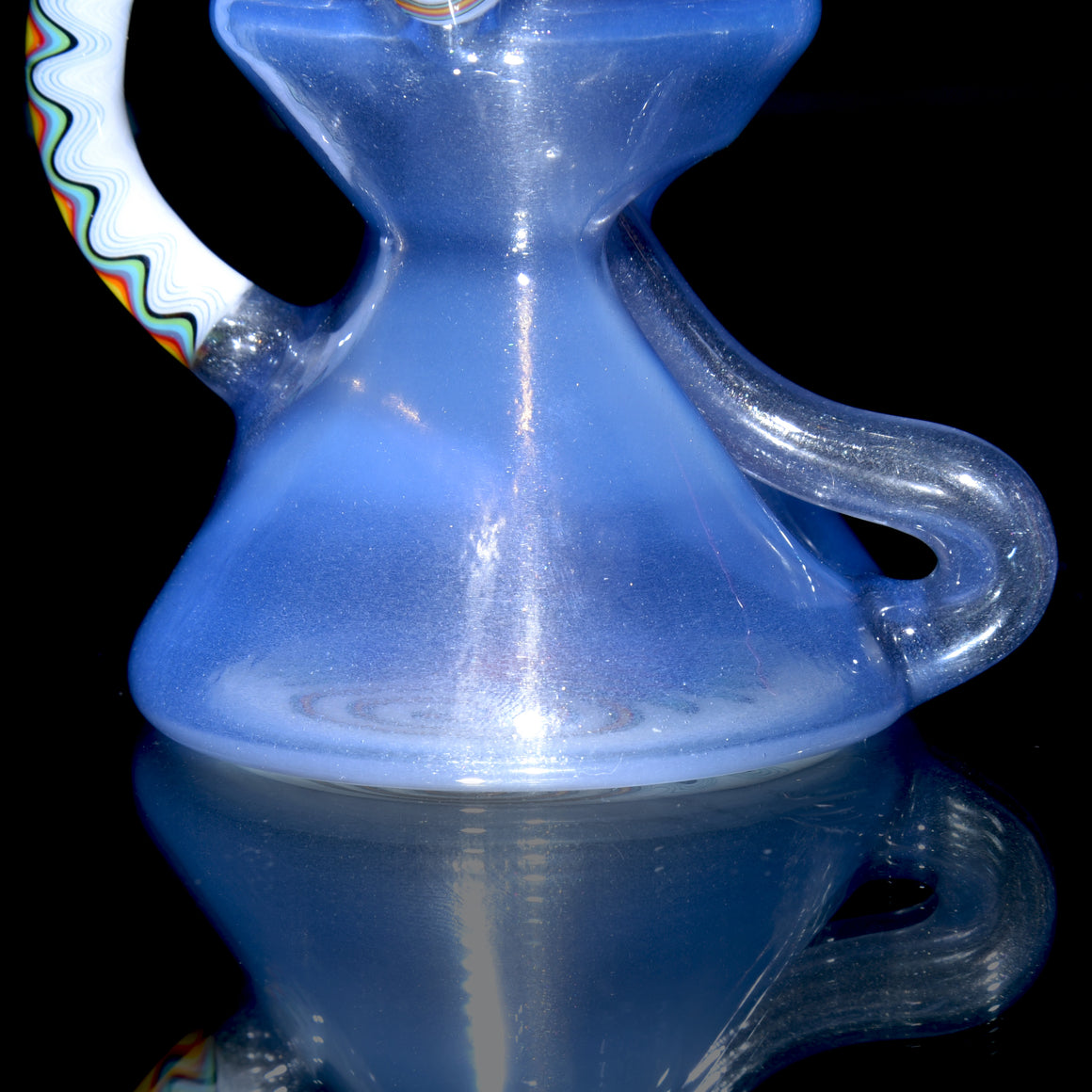 CFL Reactive Faceted Two & Through Double-uptake Floating Recycler - Pastel Potion/Linework - 10mm Female