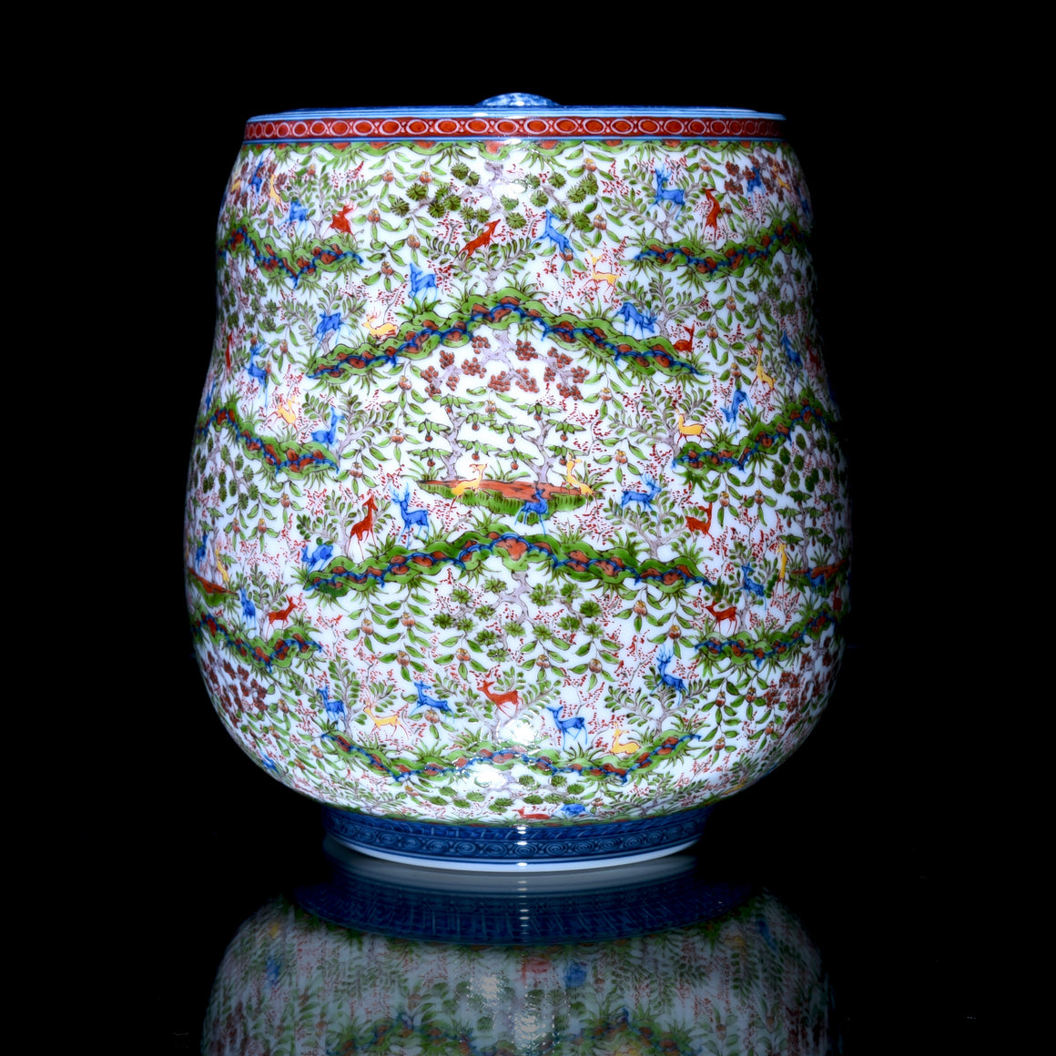 "Rokumeizu" Dancing Deer Water Jar