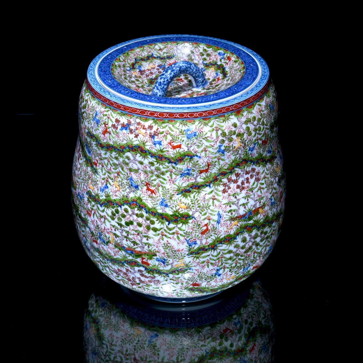 "Rokumeizu" Dancing Deer Water Jar