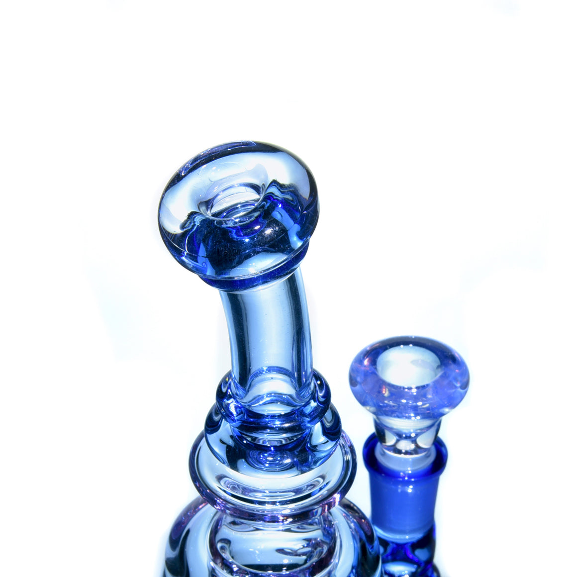 Fully-worked Double-uptake Mini Tornada Recycler - Blue Dream/Neo Opal/Purple Sapphire - 14mm Female