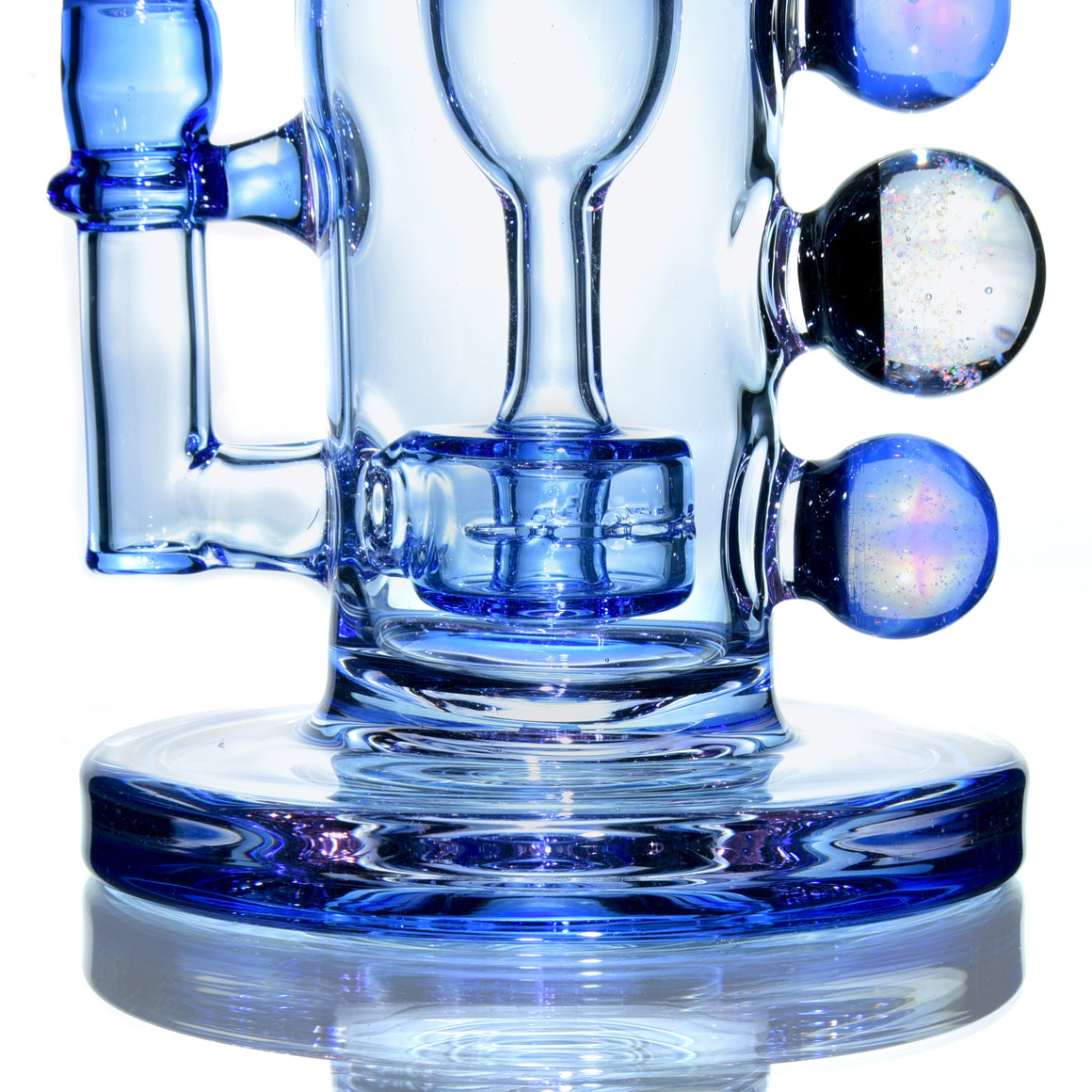 Fully-worked Double-uptake Mini Tornada Recycler - Blue Dream/Neo Opal/Purple Sapphire - 14mm Female