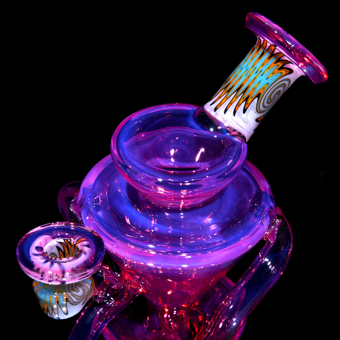 Worked Full-size Two & Through Double-uptake Floating Recycler - Stargazer - 10mm Female