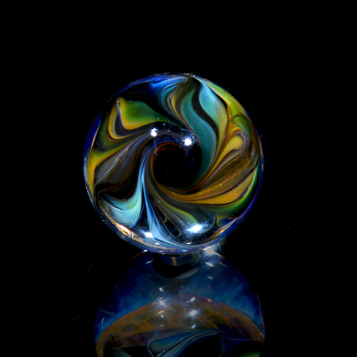 "Radiant Honeycomb Mandala" - 1.45" Borosilicate Marble