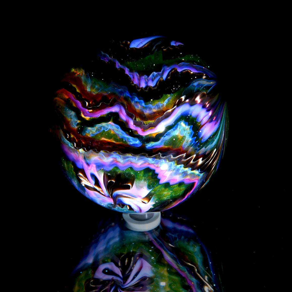 "UV Electrum Fantasy" - 1.81" Borosilicate Marble