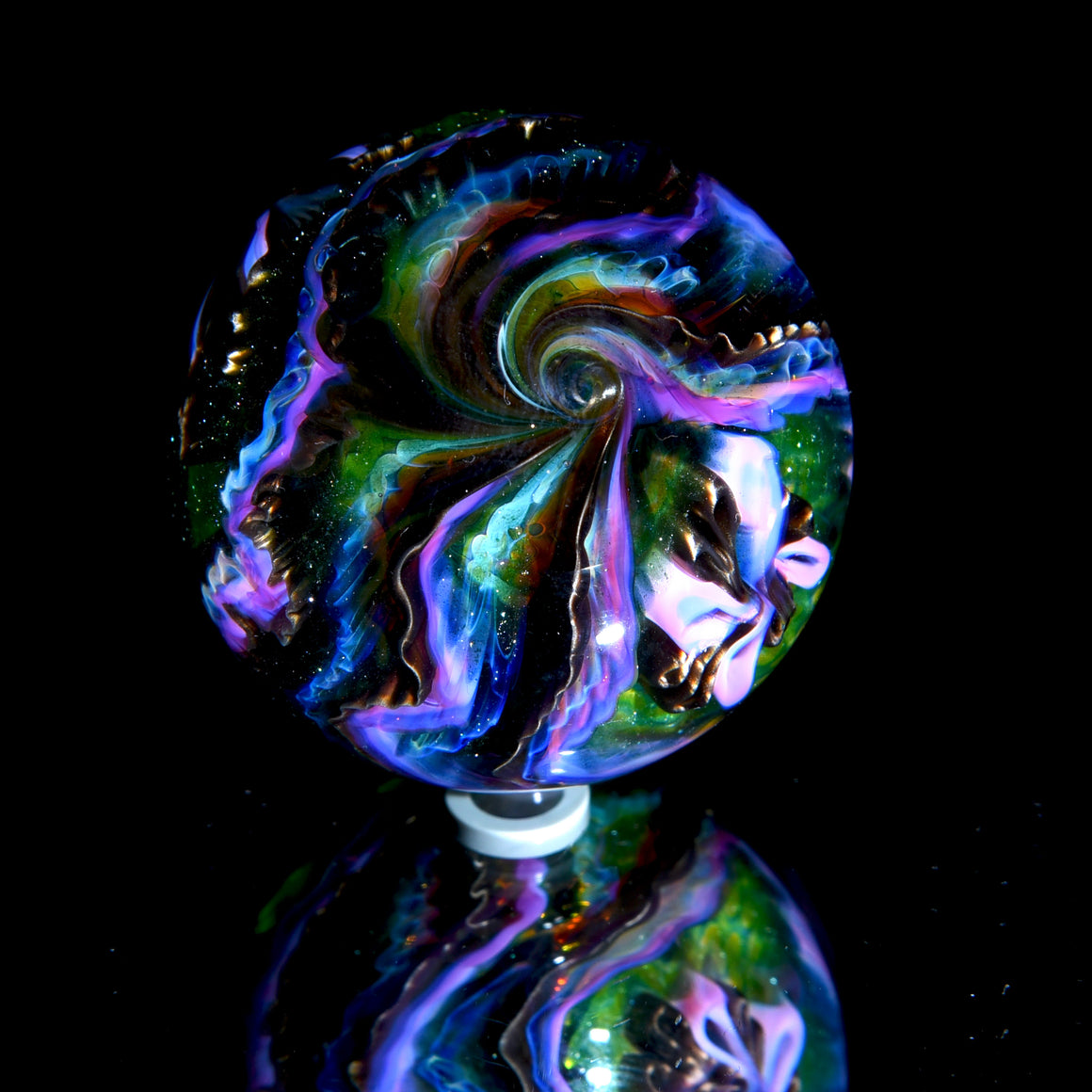 "UV Electrum Fantasy" - 1.81" Borosilicate Marble