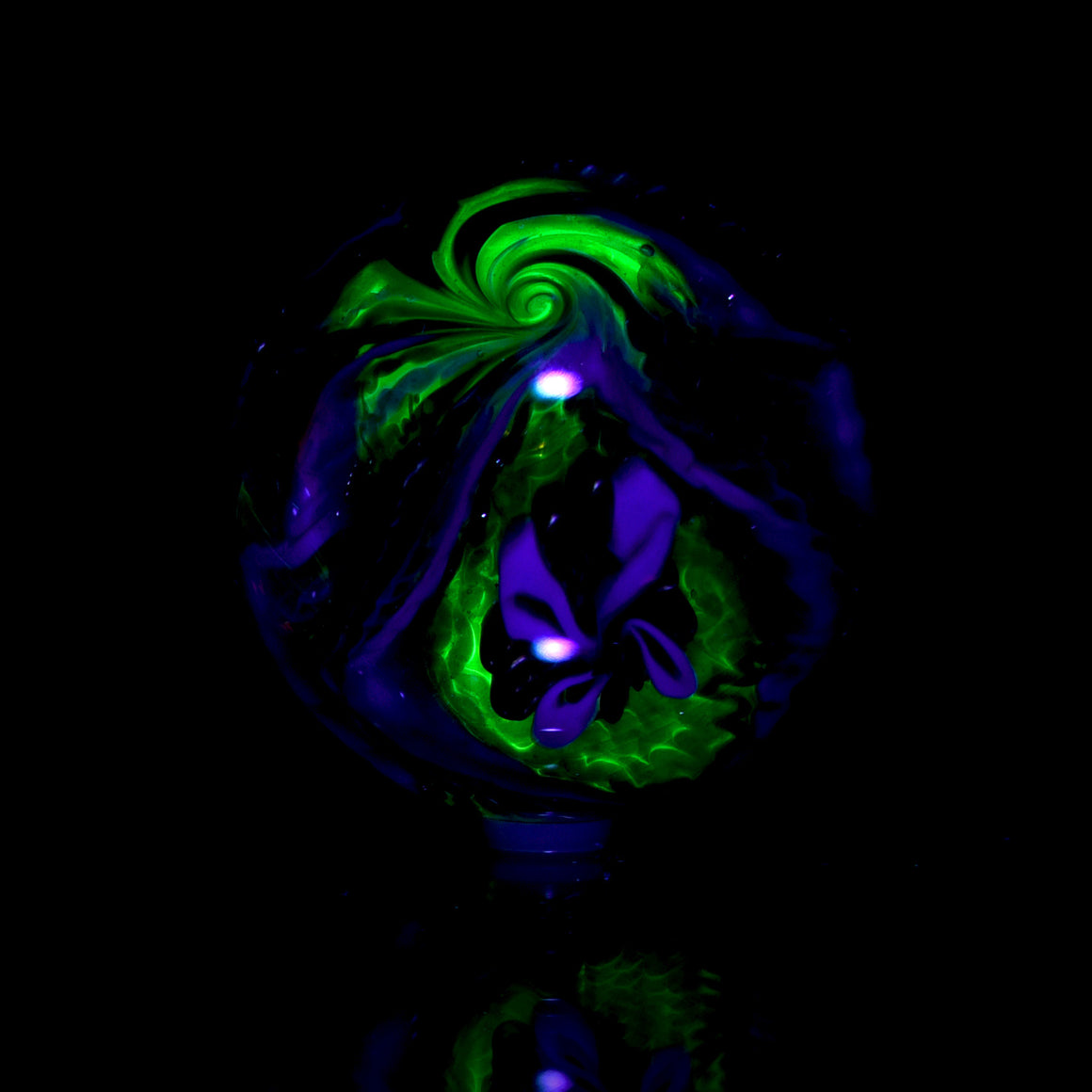 "UV Electrum Fantasy" - 1.81" Borosilicate Marble