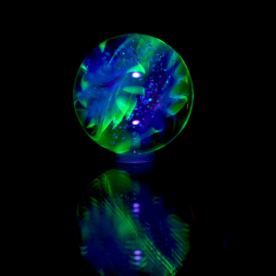 "UV Light Molecule" - 30mm Topper Marble