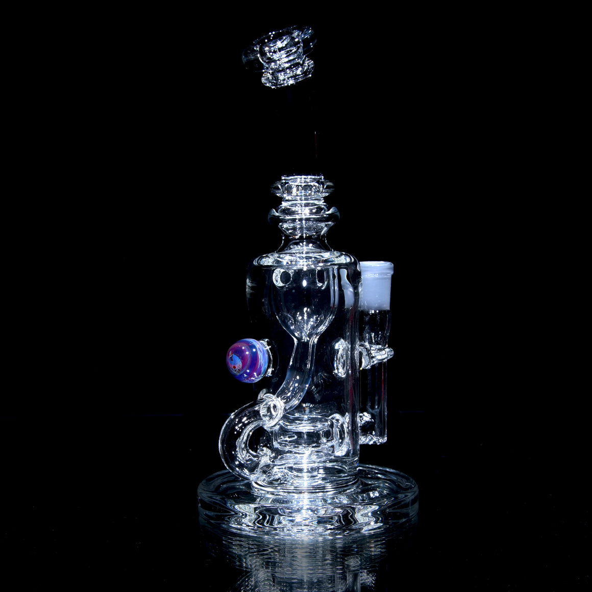 Mini Narrow Can Double-uptake Klein Recycler - Amber Purple - 14mm Female