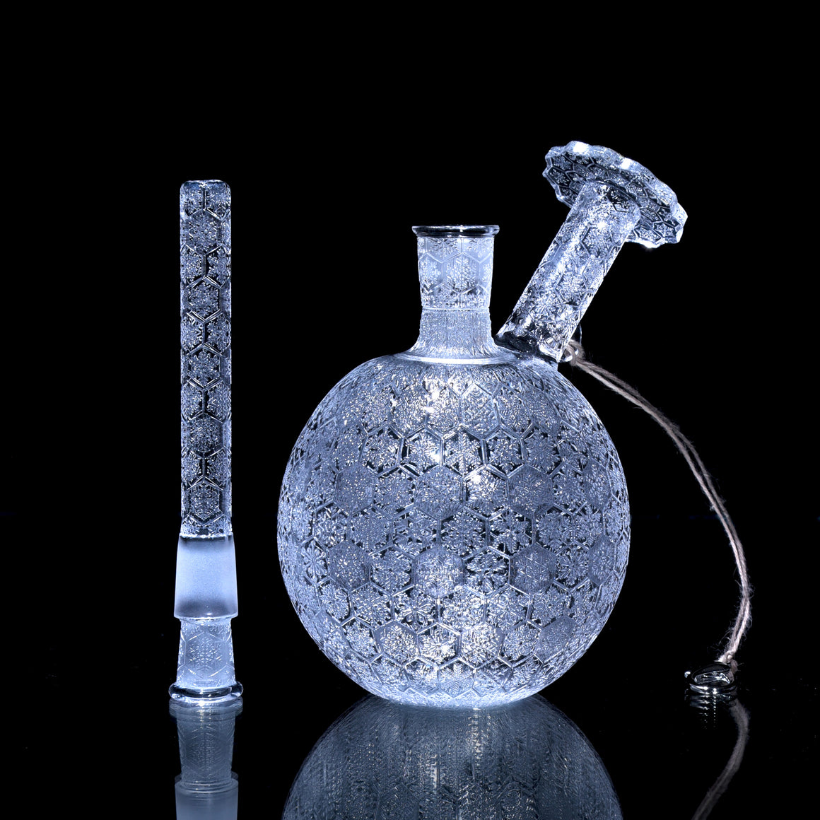 Etched Full-quartz Ornament Rig w/ Removable Downstem - 10mm Female