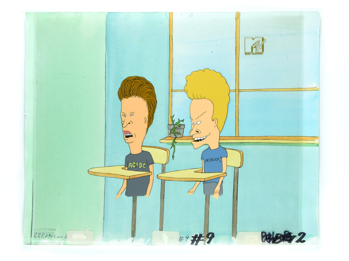 Beavis and Butt-Head - At the classroom - Key Master Setup Production Cel w/ Original Background