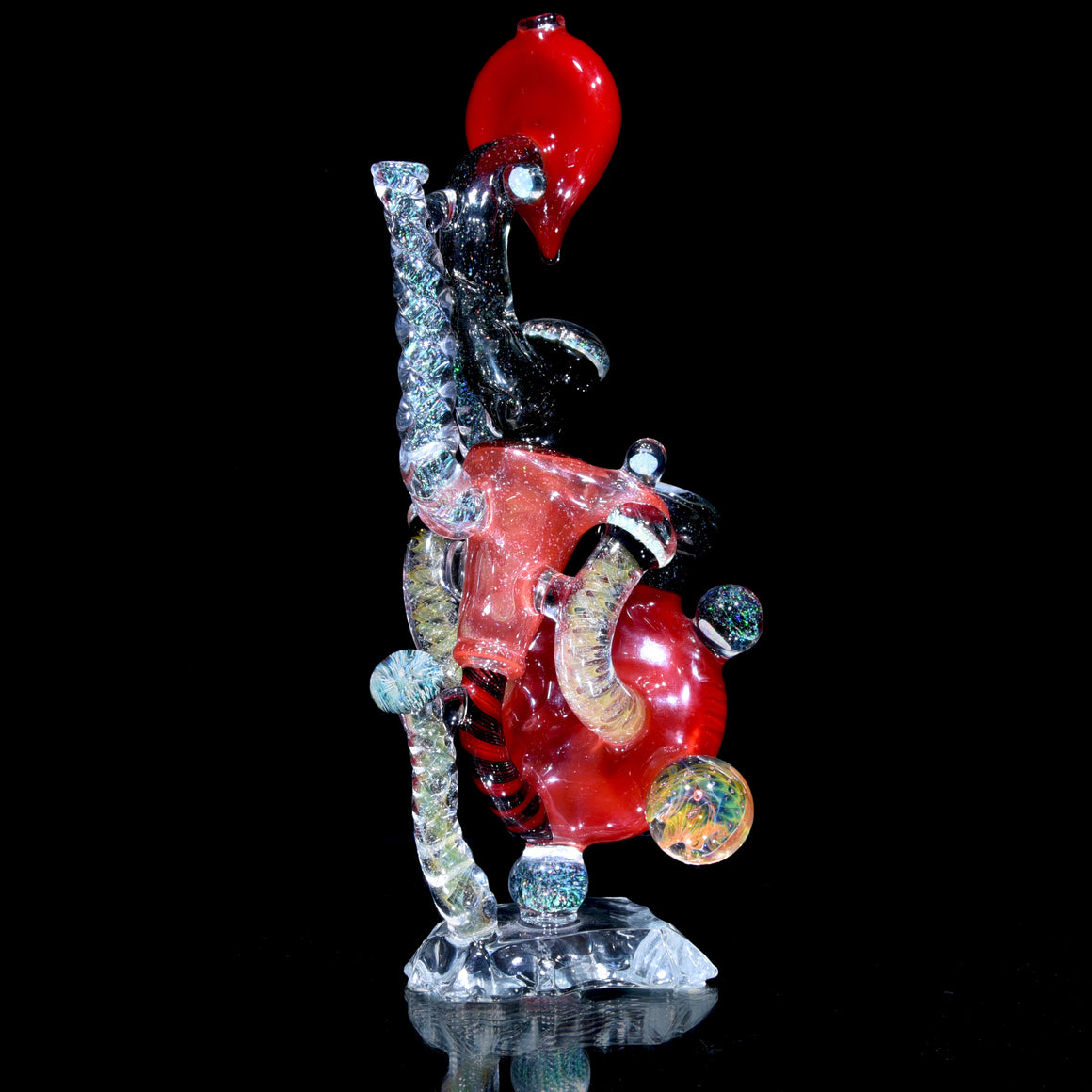 Collab - Fully-worked 1/1 Sculpted Iceberg Recycler w/ Stacked Paw Millie Section - 10mm Female