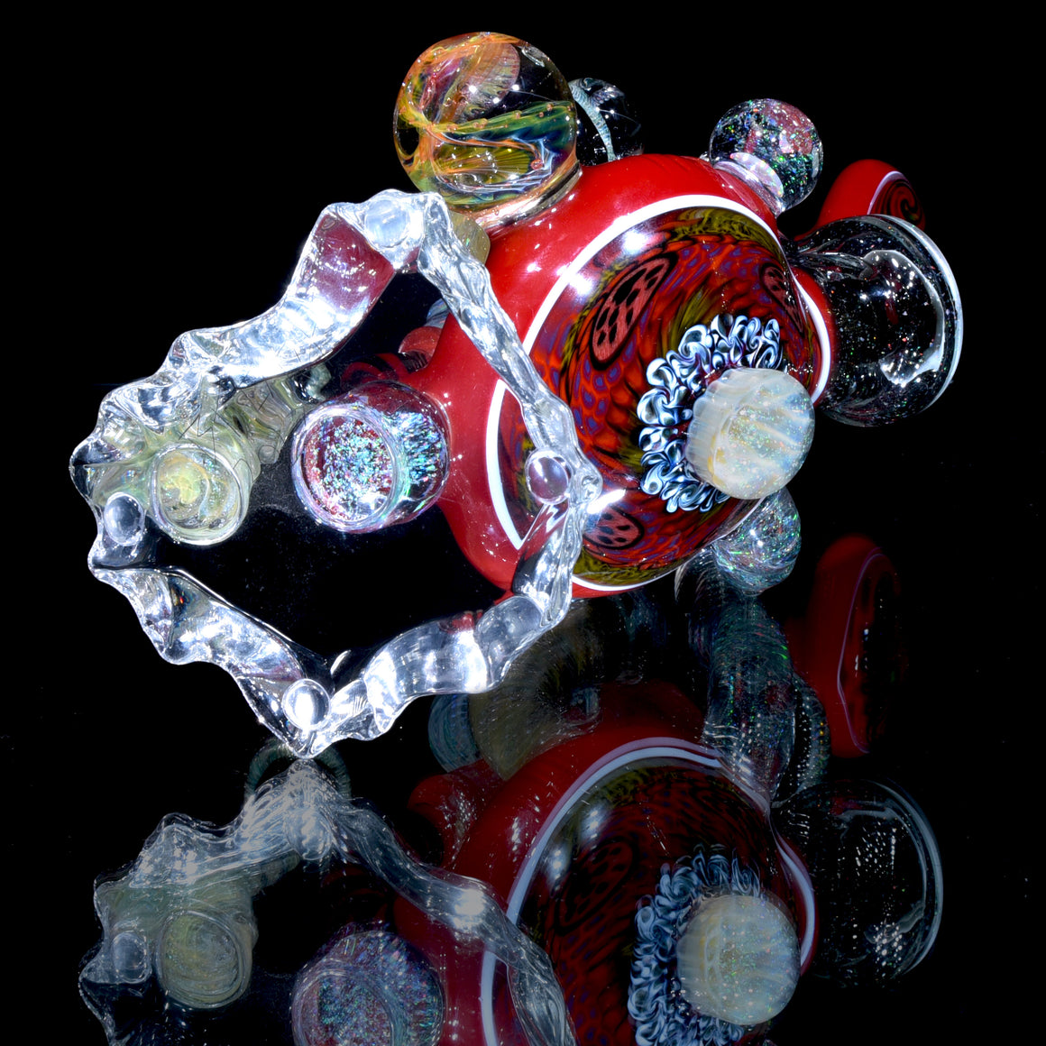 Collab - Fully-worked 1/1 Sculpted Iceberg Recycler w/ Stacked Paw Millie Section - 10mm Female