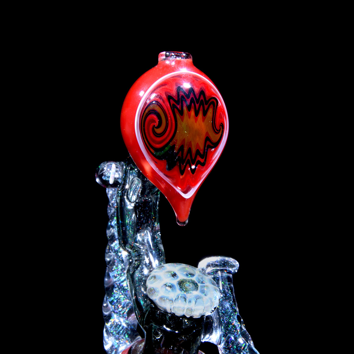 Collab - Fully-worked 1/1 Sculpted Iceberg Recycler w/ Stacked Paw Millie Section - 10mm Female