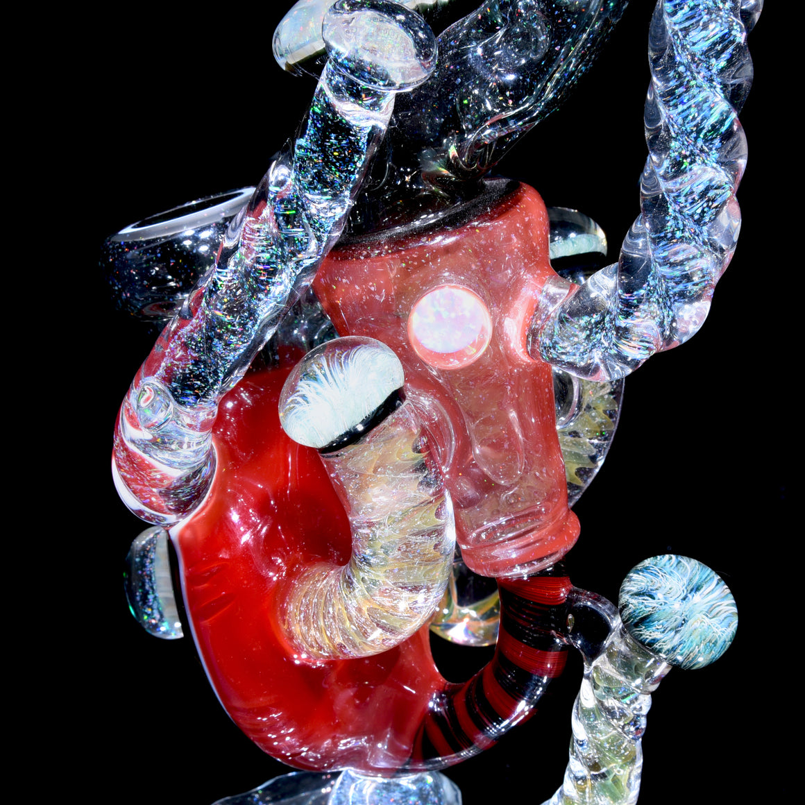 Collab - Fully-worked 1/1 Sculpted Iceberg Recycler w/ Stacked Paw Millie Section - 10mm Female