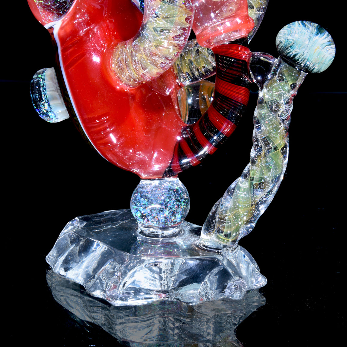 Collab - Fully-worked 1/1 Sculpted Iceberg Recycler w/ Stacked Paw Millie Section - 10mm Female