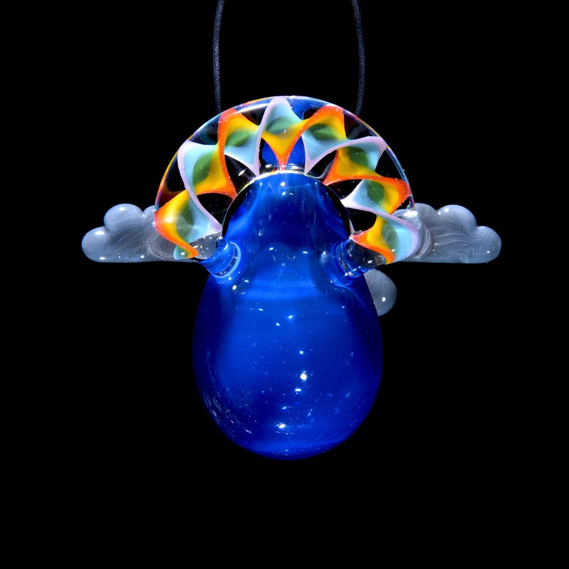 Raindrop Scenery Pendant - Blue Storm w/ Rainbow Arch