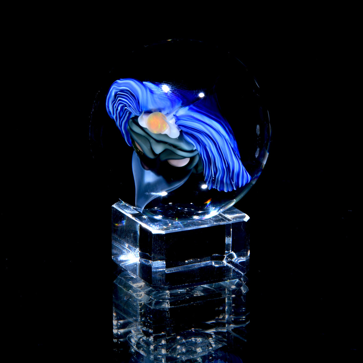 "Thoth" UV Reactive 1.61" Borosilicate Marble