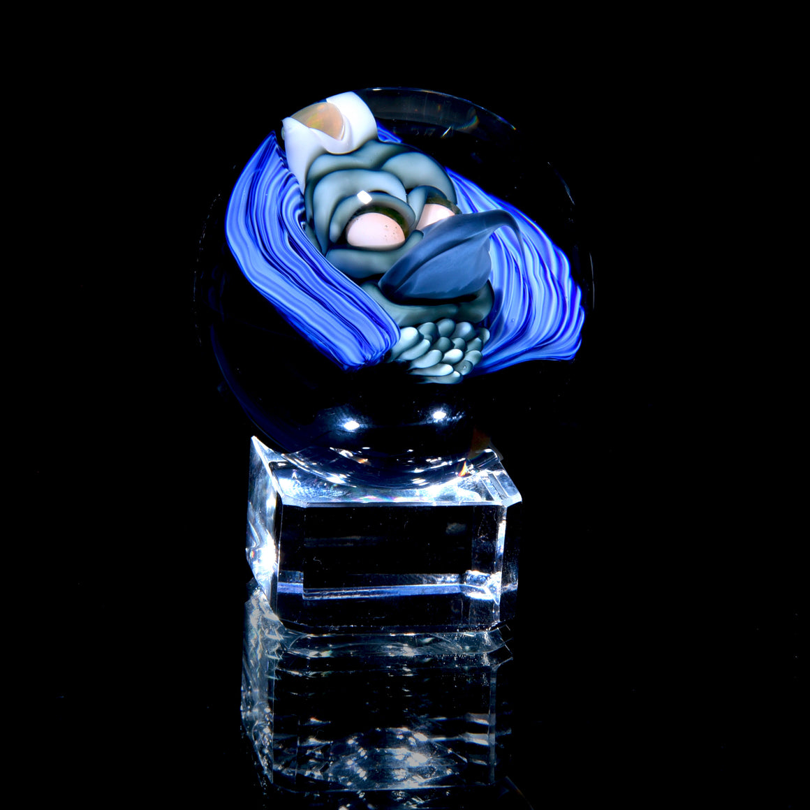 "Thoth" UV Reactive 1.61" Borosilicate Marble