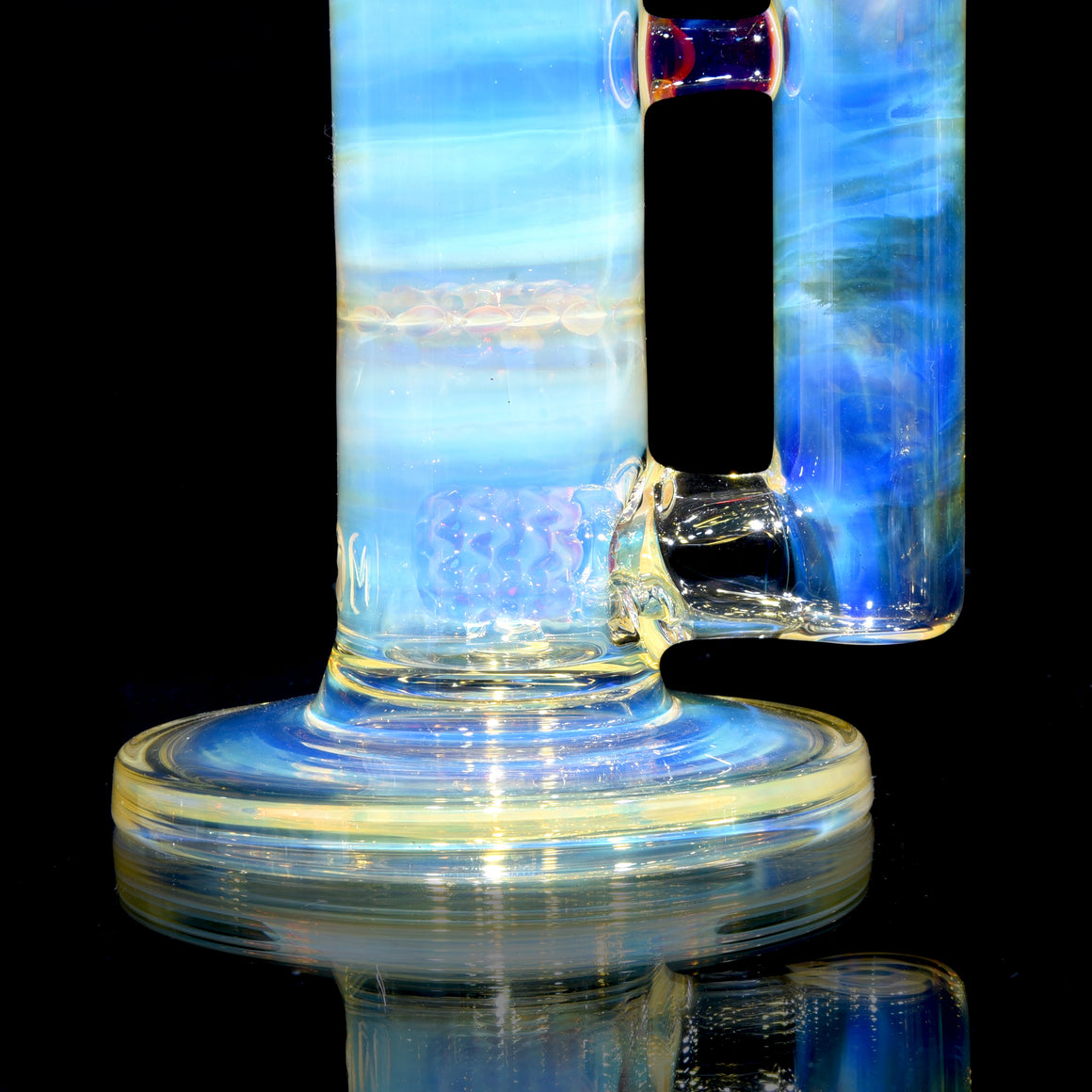 Fully-fumed & Accented 45mm Nautilus Straight Tube w/ 3-hole Horned Slide - Amber Purple - 18mm Female